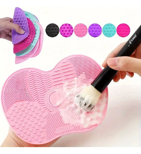 Limpiador De Silicona Para Brochas, Ideal Limpieza Brochas Rosa Chicle
