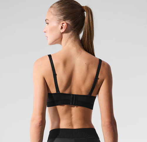 Alo Yoga Airlift Line Up Bra Top Deportivo Negro Airlift Line Up Bra Xs