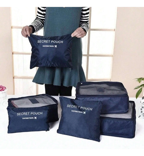 Organizadores De Equipaje Suntribe - Set De 6 Bolsa De Viaje Azul