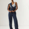 Alo Yoga Make Waves Pantalón Jogger Deportivos Unisex Azul Marino Tejido French Terry Xl - 16