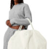 Alo Yoga - Bolsa Tote Winterfun Suave Tejido Tipo Gamuza Ivory Faux Fur Metálico Beige