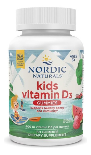 Nordic Naturals Gomitas De Vitamina D3 Kids 400 Ui 60g Sandía