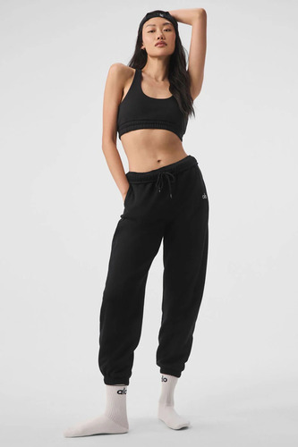 Alo Yoga Pantalón Jogger Deporti Accolade Sweatpant Unisex Negro French Terry M - 8