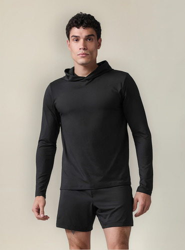Alo Yoga Remera De Manga Larga Con Capucha Para Hombre Conqu Negro Conquer Reform L Lisa