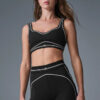Alo Yoga Corpiño Bra Deportivo Airbrush Heart Throb Negro Airbrush Heart Throb S