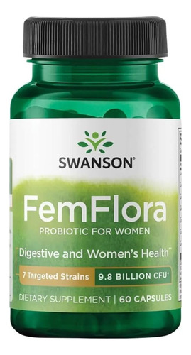 Swanson Femflora Suplemento Probiótico Femenino -60capsula Sin Sabor