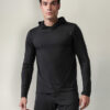 Alo Yoga Remera De Manga Larga Con Capucha Para Hombre Conqu Negro Conquer Reform S Lisa