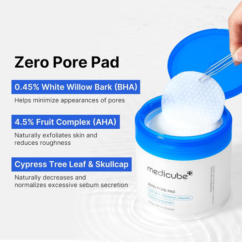 Medicube Zero Pore Pads 70 Almohadillas De Tóner Facial Todo Tipo De Piel Noche