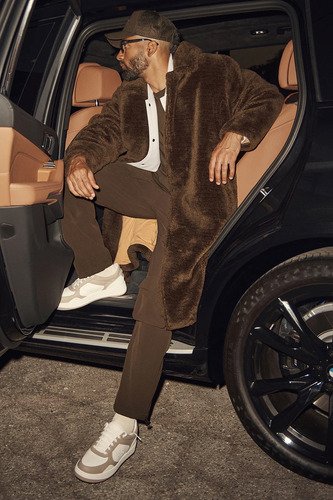 Alo Yoga Zapatillas Deportivas - Casual Recovery Mode Sneake Blanco Y Marron Cuero Vegano Faux Leather 40 Ar