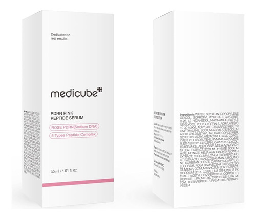 Sérum Facial Medicube Suero De Péptidos Rosa Pdrn 30 Ml Para Uso Diurno Y Nocturno Para Todo Tipo De Piel