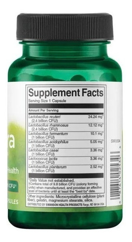 Femflora Probioticos Mujer 60cáp Sin Sabor 9.8 Bill Cfu Swanson Frasco
