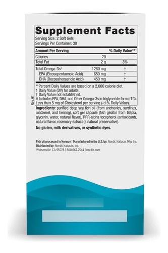 Nordic Naturals Ultimate Omega X60 | 1280 Mg Omega-3 Limón Natural