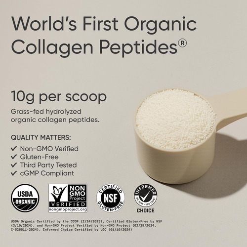 Sports Research Péptidos De Colágeno Orgánico Proteína Sin Sabor Unflavored