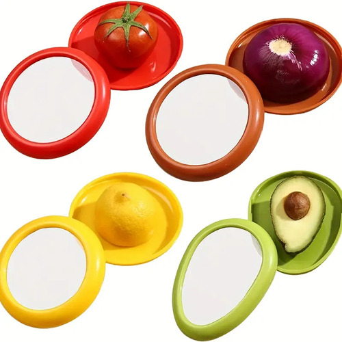 Set X4 Tapa Reutilizable Hermética De Silicona Para Verduras Multicolor Lisa