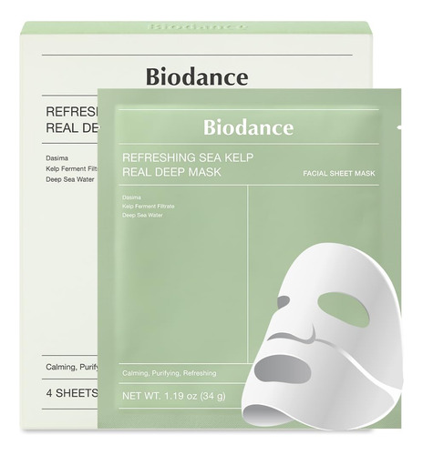 Biodance Mascarilla Refrescante De Alga Real Deep Mask Set 4