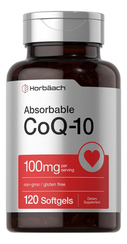 Horbäach Coq-10 100 Mg 120 Cápsulas Suplemento Sin Sabor