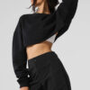 Alo Yoga Extreme Cropped Pullover -buzo Negro Original S - 4 Negro Cropped