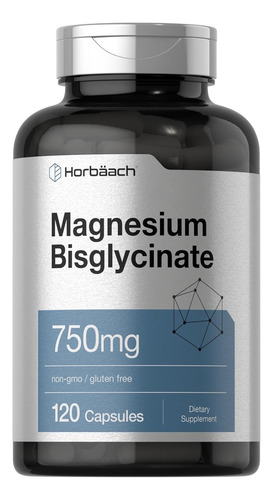 Horbäach Bisglicinato De Magnesio 750 Mg Alta Absorción Sin Sabor