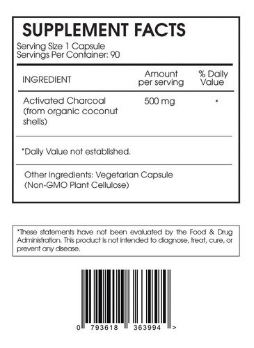 Charcoal + Activated I Primal Fx I 90 Capsules I Dr Ludwig - Imagen 2