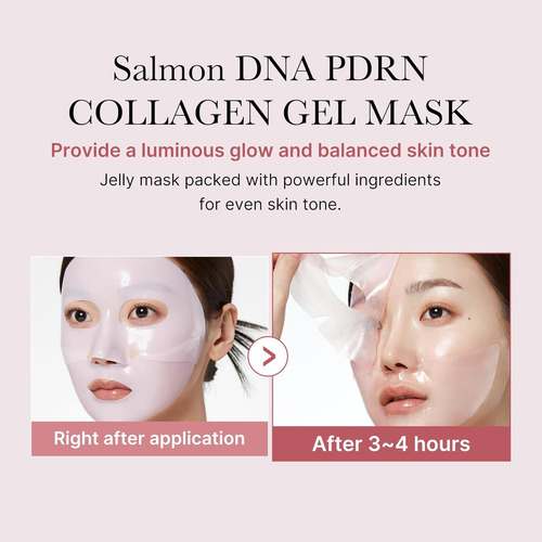 Mascarilla Facial Gel De Colágeno Rosa Medicube Salmon Pdrn Normal