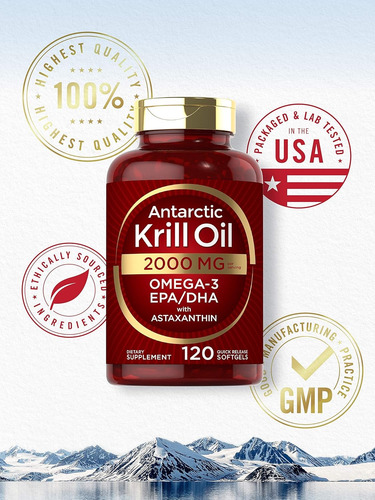 Carlyle Aceite De Krill Antártico 2000 Mg 120 Cápsulas Bland Sin Sabor