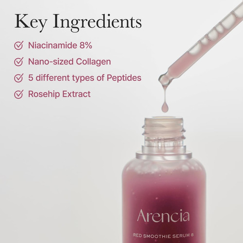 Arencia Red Smoothie Serum 8 Suero Antiedad Con Colágeno Todo Tipo De Piel Día/noche