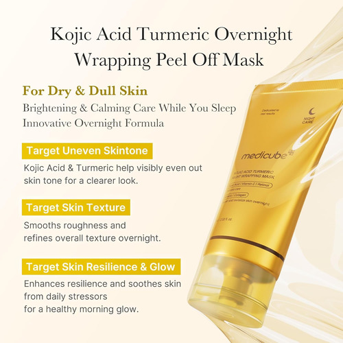 Medicube Mascarilla De Cúrcuma Y Ácido Kójico, Piel Luminos Normal