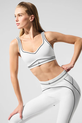 Alo Yoga Corpiño Deportivo Airbrush Original Blanco Alisa La Silueta L