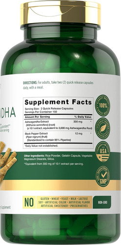Carlyle Ashwagandha Ultra Concetrada 3000mg Adaptogeno Sin Sabor