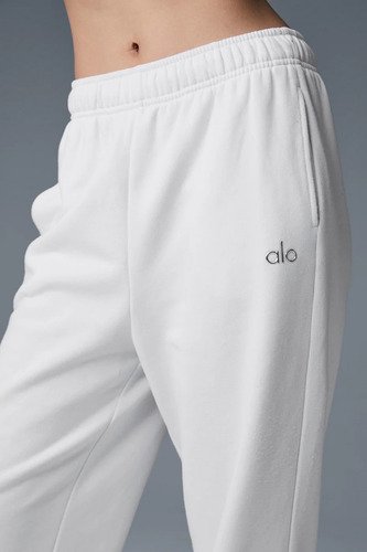 Alo Yoga Pantalón Jogger Deporti Accolade Sweatpant Unisex Blanco French Terry L - 12