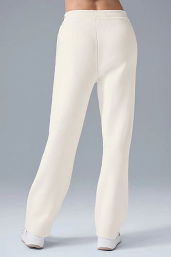 Alo Yoga Pantalon Recto Oversized - Original Beige Scholar Straight S - 4