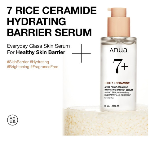 Serum Hidratante Anua Rice 7 Ceramide 50ml Para Piel Joven Todo Tipo De Piel Día/noche