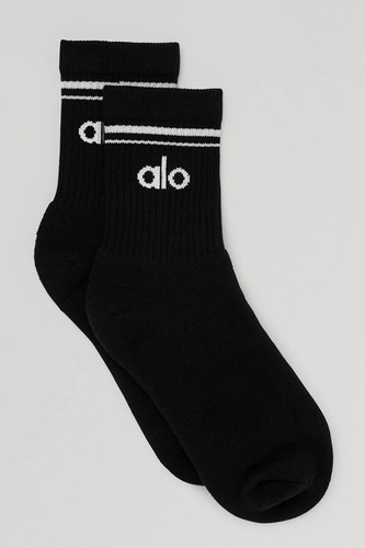 Medias Alo Yoga Originales Throwback Sock Negro Black & White M