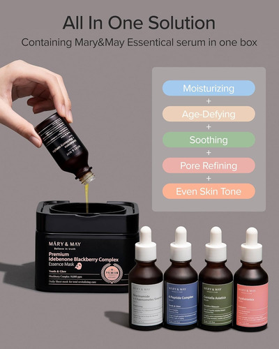 Mary & May Idebenone Blackberry Complex Essence Mask Facial Seca