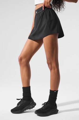 Alo Yoga Pollera Short Deportiva Match Point Skirt Original Negro M - 8