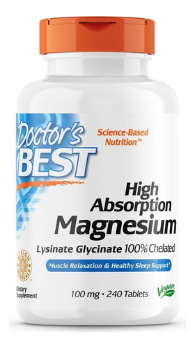 Magnesio De Alta Absorción 240 Tabletas 100mg Doctor's