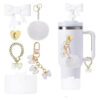 6pcs Accesorios Para Stanley Adorno Con Pajita Con Lazo Cup Blanco