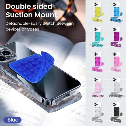 Sopapa Soportes De Silicona Telefono Con Agarre Adhesivo Azul Ventosas De Doble Cara