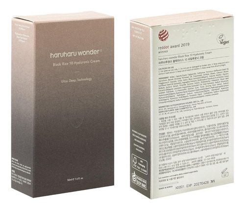 Haruharu Wonder Black Rice 10 Hyaluronic Crema Hidratación Todo Tipo De Piel Día/noche