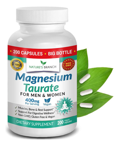 Nature Branch Suplemento Magnesio Taurate Sin Sabor
