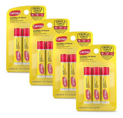 Carmex Set X3 De Bálsamo En Barra Labial