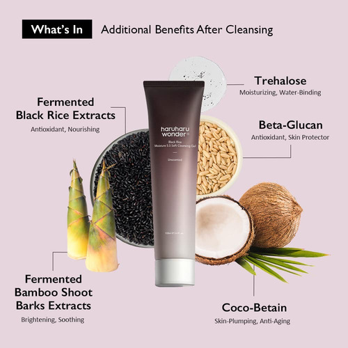 Haruharu Wonder Black Rice Cleansing Ph 5gel Limpieza Suave