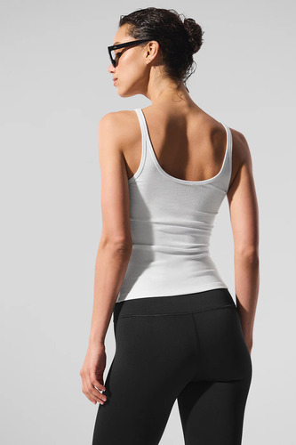 Alo Yoga Musculosa Ribbed Prosper Tank - Nueva Version Blanco Ribbed Prosper Tank S - 32