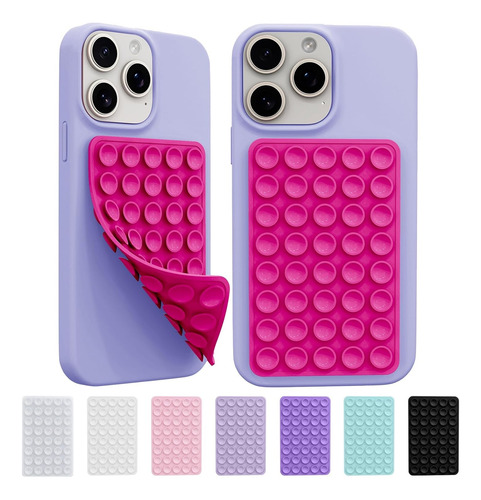 Sopapa Soportes De Silicona Telefono Con Agarre Adhesivo Fucsia Ventosas De Doble Cara