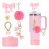 6pcs Accesorios Para Stanley Adorno Con Pajita Con Lazo Cup Rosado Claro