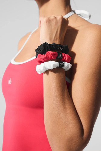 Alo Yoga Fresh Mini Scrunchie (3-pack) Colitas De Cabello Rojo Negro Y Blanco Fresh Mini Scrunchie
