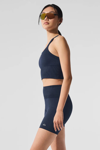 Alo Yoga Musculosa Deportivo Seamless Ribbed Bra Tank Azul Marino Seamless Rbbed M - 34