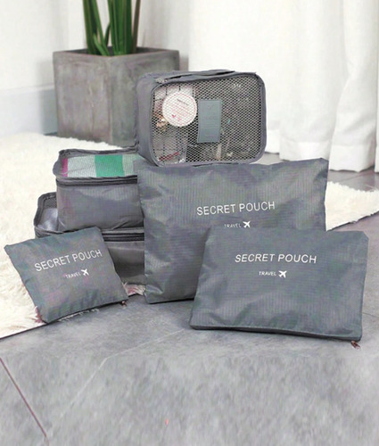 Organizadores De Equipaje Suntribe - Set De 6 Bolsa De Viaje Gris