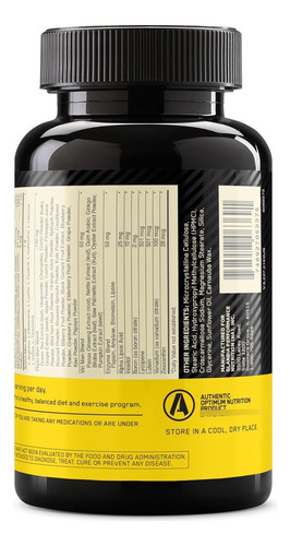 Multivitamínico Diario Opti-men Energía, Defensa Rendimient Sin Sabor