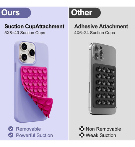 Sopapa Soportes De Silicona Telefono Con Agarre Adhesivo Fucsia Ventosas De Doble Cara